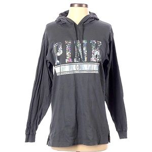 VS PINK bling long sleeve hooded tee- size XS